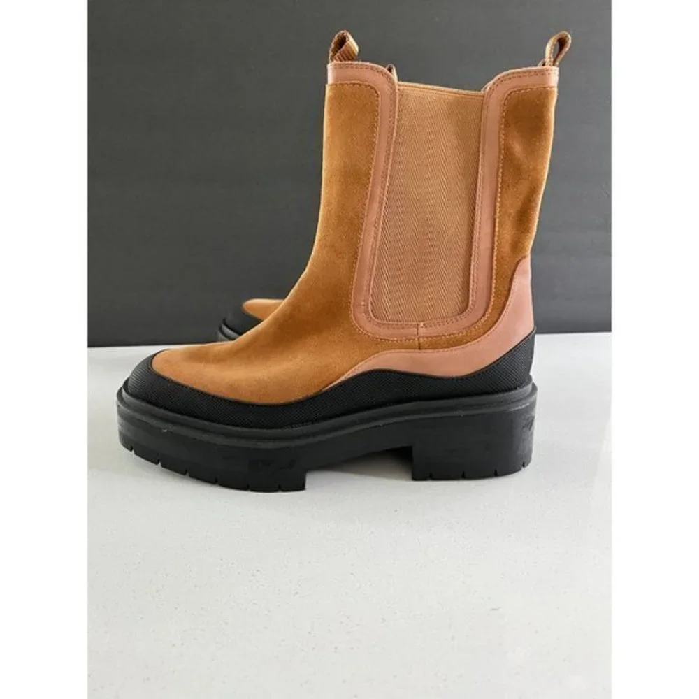 SAM EDELMAN Lulia leather-trimmed suede Chelsea boots Size 9.5
